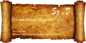 Szombathy Dezső névjegykártya
