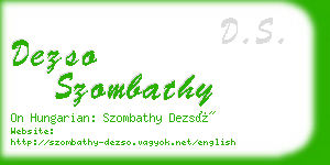 dezso szombathy business card